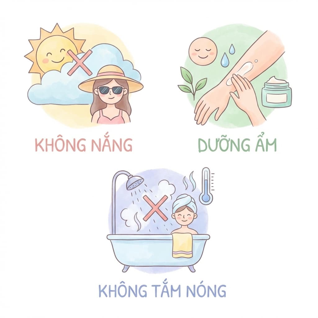 Infographic hướng dẫn chăm sóc da sau triệt lông