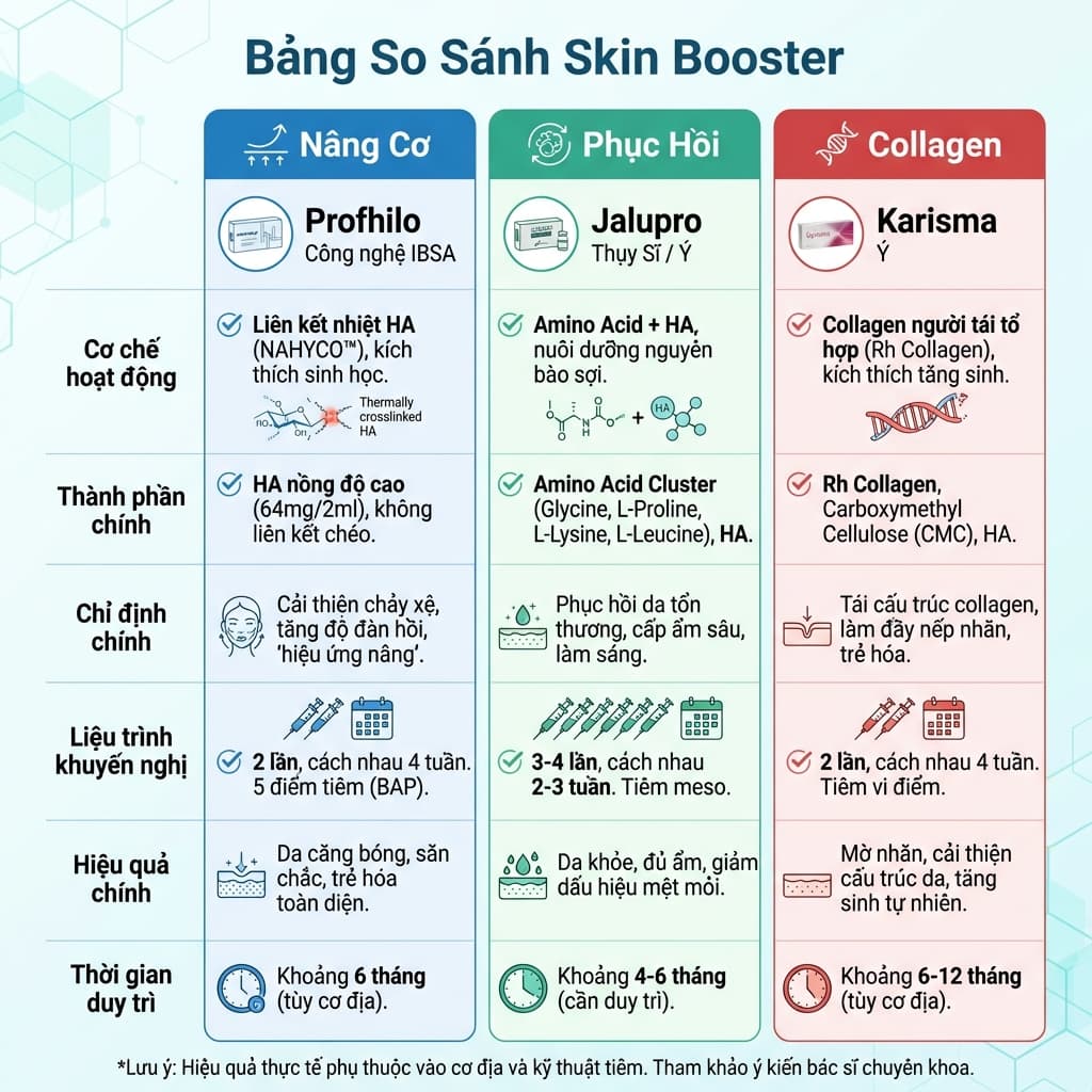 Profhilo vs Jalupro vs Karisma: Chọn Loại Nào?