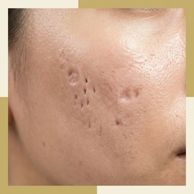 Sẹo rỗ ngày càng rõ — mất collagen tầng bì vĩnh viễn