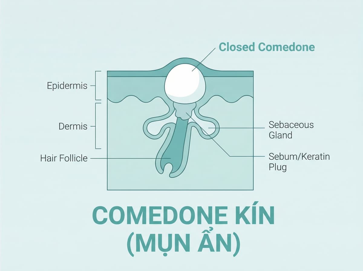 Sơ đồ cơ chế hình thành mụn ẩn