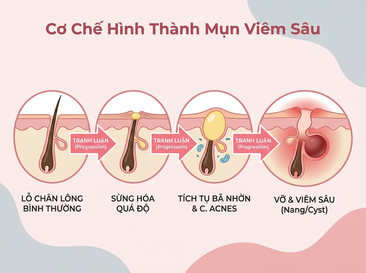 Infographic phác đồ điều trị mụn bọc mụn nang