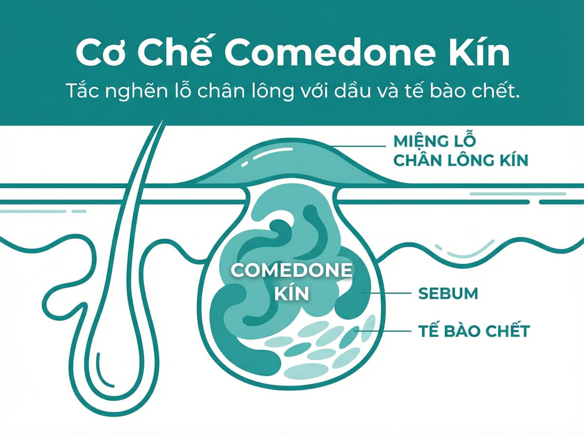Cơ chế comedone kín