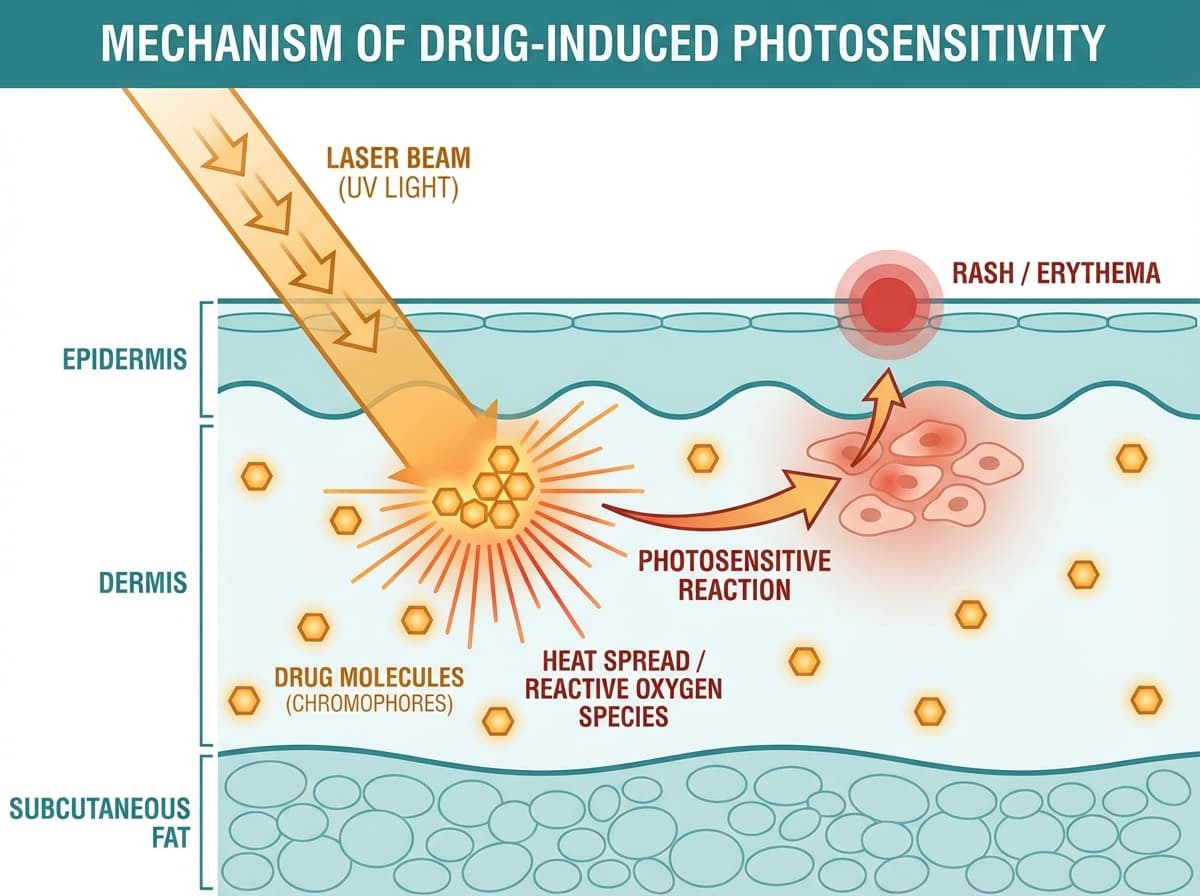 Mô phỏng tia laser gặp da nhạy cảm ánh sáng